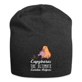 Gartenarbeit Capybara Garten Pflanzung Gärtner - Jersey-Beanie - Anthrazit - Vorne