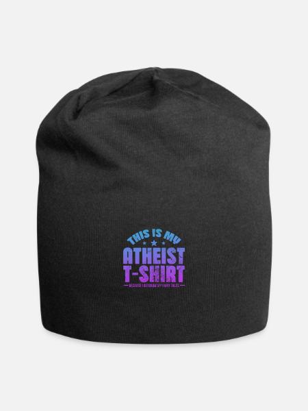 Atheist Atheismus Anti Religion Gott Geschenk - Jersey-Beanie - Schwarz