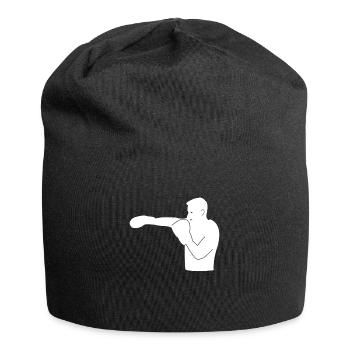 Silhouette de boxeur - Bonnet en jersey - noir - Devant