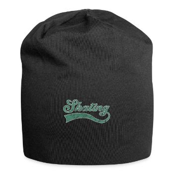 Skaten Schriftzug - Jersey-Beanie - Schwarz - Vorne