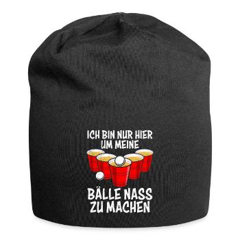 Beer Pong Bälle nass machen Bierpong Bier Pong - Jersey-Beanie - Schwarz - Vorne