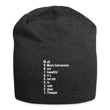 Lustige Musiker Sprüche Musikinstrument Trompete - Jersey-Beanie - Anthrazit - Vorne