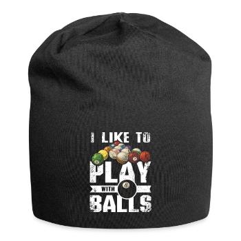I like to play with 8 balls billiards - Jersey Beanie - black - Front