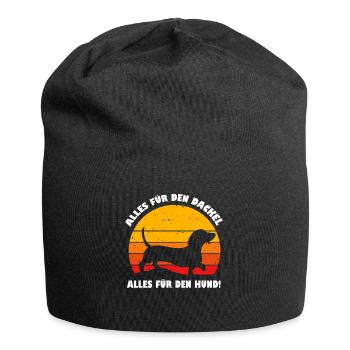 Alles für den Dackel Alles für den Hund Spruch - Jersey-Beanie - Schwarz - Vorne