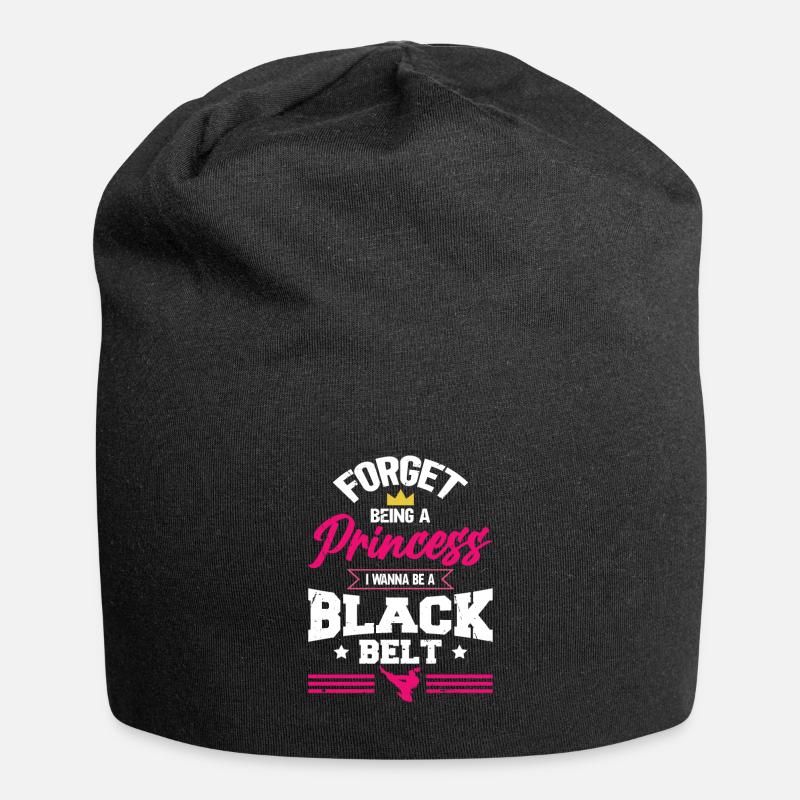 Forget Being A Princess I Wanna Be A Blac | Karate - Jersey Beanie - black
