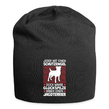 Deutscher Jagdterrier ist mein Schutzengel - Jersey-Beanie - Schwarz - Vorne