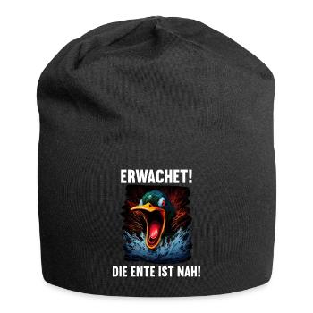 Erwachet Die Ente ist nah Duck Ente lustiges Enten - Jersey-Beanie - Schwarz - Vorne