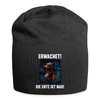 Erwachet Die Ente ist nah Duck Ente lustiges Enten - Jersey-Beanie - Schwarz - Vorne
