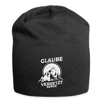 Glaube Versetzt Berge Religion Jesus Kreuz Gott - Jersey-Beanie - Schwarz - Vorne