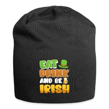 Eat Drink and be Irish St. Patrick’s Day - Jersey-Beanie - Schwarz - Vorne