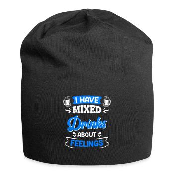 Party Gemischte Getränke Gefühle Freunde Party - Jersey-Beanie - Schwarz - Vorne