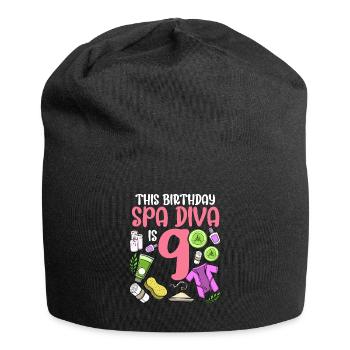 Spa Geburtstag für Mädchen 9. Spa Geburtstagsfeier - Jersey-Beanie - Schwarz - Vorne