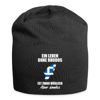Rhodos Insel Lustiger Spruch Urlaub Geschenk - Jersey-Beanie - Schwarz - Vorne
