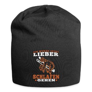 Faultier würde lieber schlafen gehen Faulenzer - Jersey-Beanie - Schwarz - Vorne