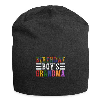 Birthday Girl Grandma Building Blocks - Jersey Beanie - charcoal grey - Front