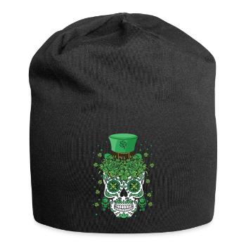 Dia De Los Muertos St Patty's Day Irish Flower - Jersey Beanie - black - Front