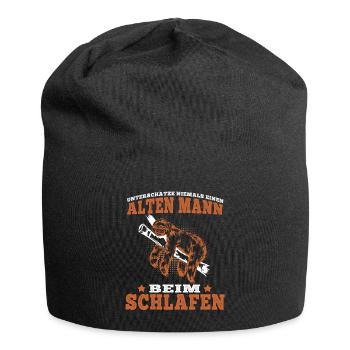 Faultier Alter Mann beim schlafen faul Faulenzer - Jersey-Beanie - Schwarz - Vorne