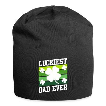 Le père le plus chanceux de tous les temps Clover Saint-Patrick - Bonnet en jersey - noir - Devant