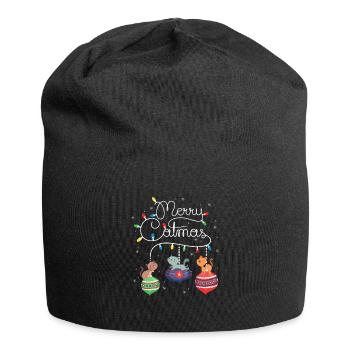Merry Catmas Cat - Jersey Beanie - black - Front