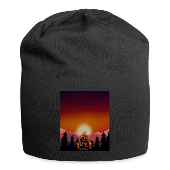 Ökologie Naturschutz Feuer Wald Brand Inferno Co2 - Jersey-Beanie - Schwarz - Vorne