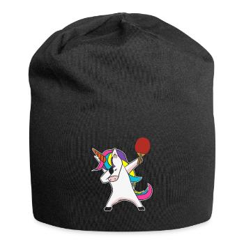 Dabbing Einhorn Ping Pong Tischtennis - Jersey-Beanie - Schwarz - Vorne