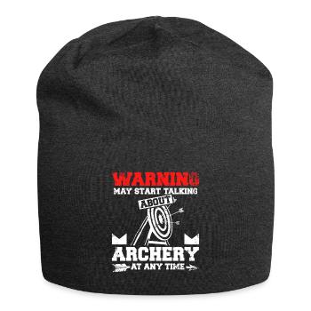 Start talking about archery at any time - Jersey Beanie - charcoal grey - Front