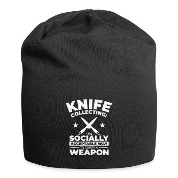 Messersammler Messer Sammeln - Jersey-Beanie - Schwarz - Vorne