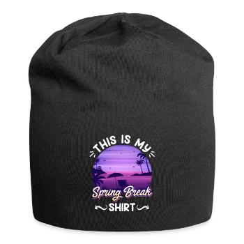 Party Sonne Strand Das ist mein Spring Break - Jersey-Beanie - Schwarz - Vorne