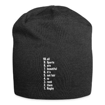 Funny Sports Quotes Rugby Lover Gift - Jersey Beanie - charcoal grey - Front