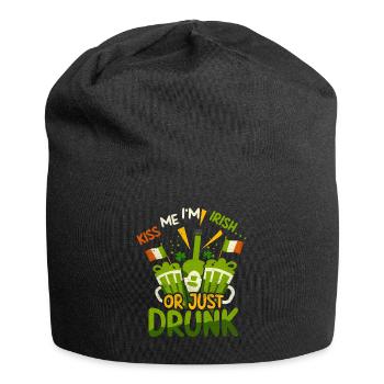 Kiss Me Im Irish Or Just Drunk St Patricks Day - Jersey-Beanie - Schwarz - Vorne