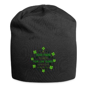 Un bon ami est comme un trèfle à 4 feuilles St Patrick - Bonnet en jersey - noir - Devant