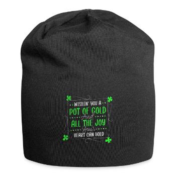 Je vous souhaite un pot d’or Saint-Patrick - Bonnet en jersey - noir - Devant