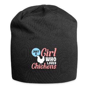 Juste une fille qui aime le poulet - Bonnet en jersey - noir - Devant