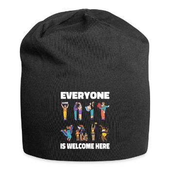 Jeder ist willkommen Schulberater Karikatur - Jersey-Beanie - Schwarz - Vorne