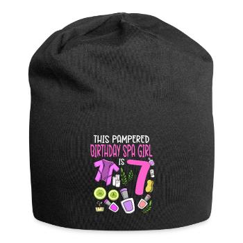 Spa-Geburtstag für Mädchen 7. Spa-Geburtstagsfeier - Jersey-Beanie - Schwarz - Vorne