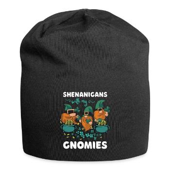 Shenanigans With My Gnomies St Patricks Cartoon - Jersey Beanie - black - Front