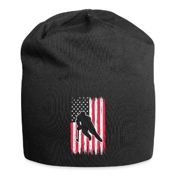Hockey and Flag - Jersey Beanie - black - Front