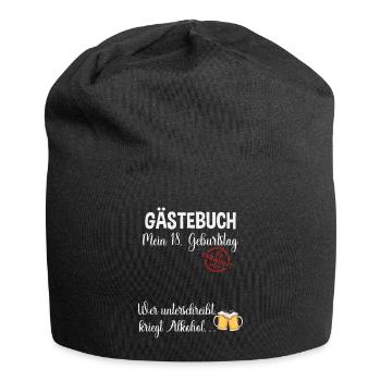 Gästeliste mein 18. Geburtstag zum Verewigen - Jersey-Beanie - Schwarz - Vorne