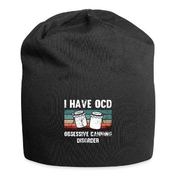 Mise en conserve J’ai un TOC obsessionnel rétro conservation des aliments - Bonnet en jersey - noir - Devant