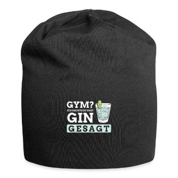 Gym? Ich dachte du hast Gin gesagt - Jersey-Beanie - Schwarz - Vorne