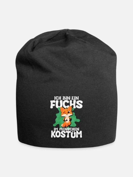Ich Bin Ein Fuchs Im Menschen Kostum - Jersey-Beanie - Schwarz