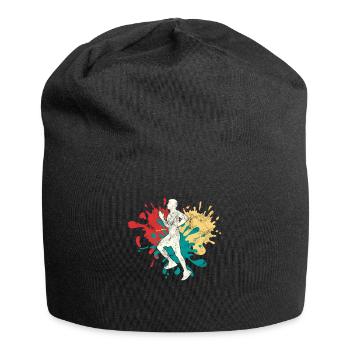 Joggen Jogger Silhouette - Jersey-Beanie - Schwarz - Vorne