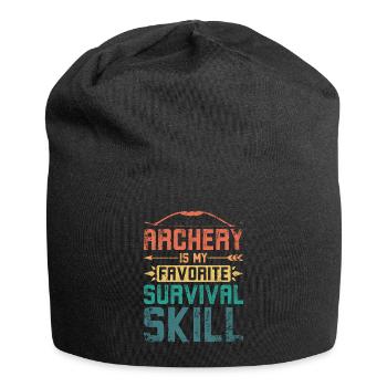 Archery is my favorite survival skill - Jersey Beanie - black - Front