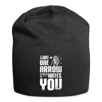 Funny Archery one arrow just hates you - Jersey Beanie - black - Front