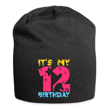 C’EST MON 12E ANNIVERSAIRE LICORNE 12E ANNIVERSAIRE - Bonnet en jersey - noir - Devant