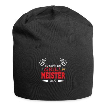 Grillen und Camper Geschenkidee - Jersey-Beanie - Schwarz - Vorne