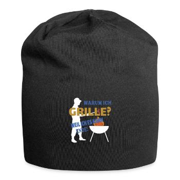 Grillen und Camper Geschenkidee - Jersey-Beanie - Schwarz - Vorne