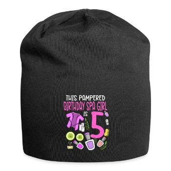 Spa Birthday For Girls 5th Spa Birthday Party - Jersey Beanie - black - Front
