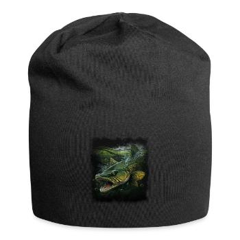 Fishing Angler Fishing Rod - Jersey Beanie - black - Front