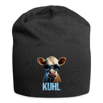 Kühe Landwirt Landwirtin Kuhliebhaber lustiges Kuh - Jersey-Beanie - Schwarz - Vorne